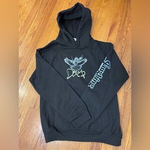 Mavi Hoodie  Small Black Rapper Hip Hop Laughing So Hard It Hurts Doves Graphic